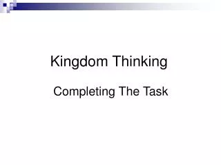 Kingdom Thinking