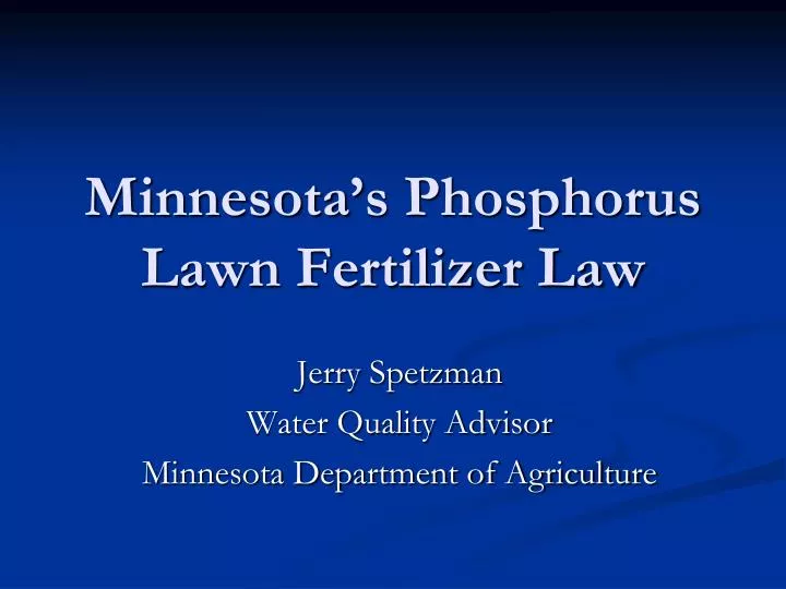 minnesota s phosphorus lawn fertilizer law