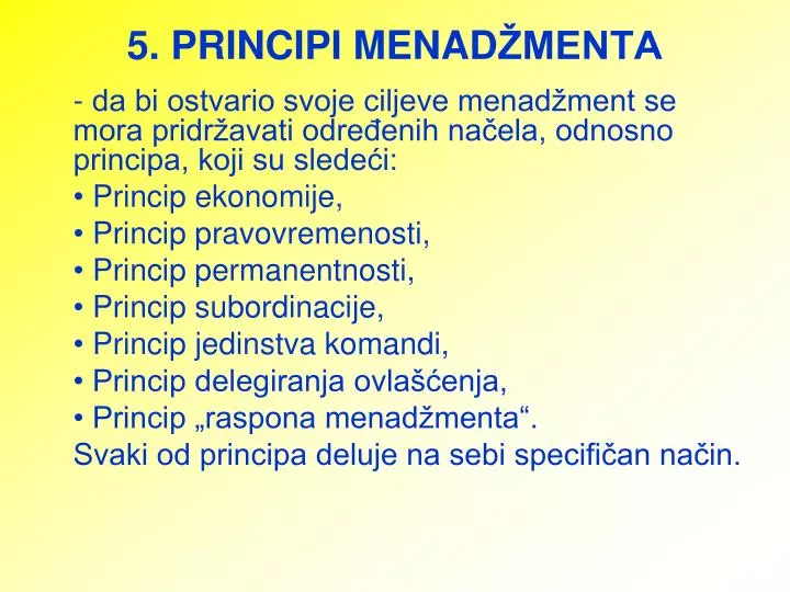 5 principi menad menta