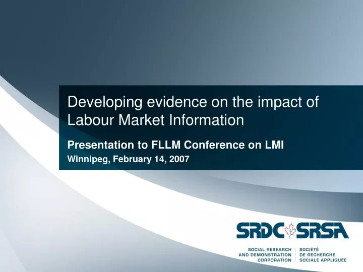 developing evidence on the impact of labour market information