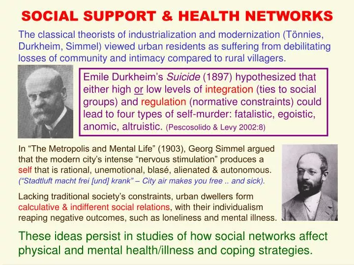 social support health networks