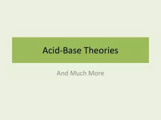 Acid-Base Theories