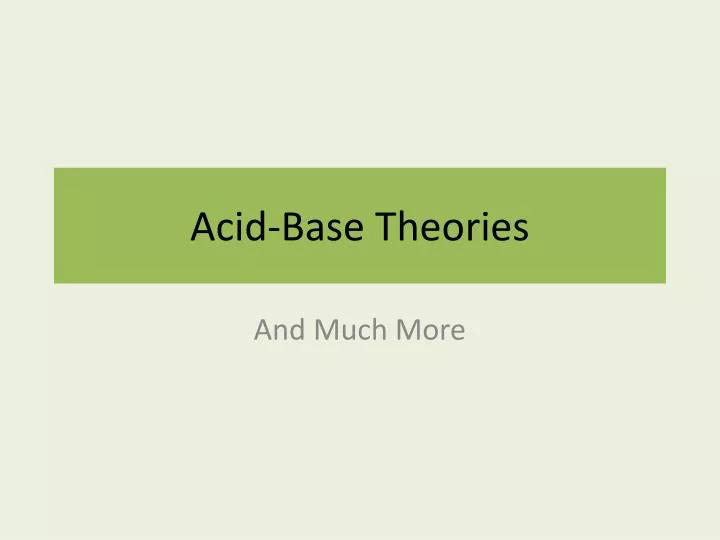 acid base theories
