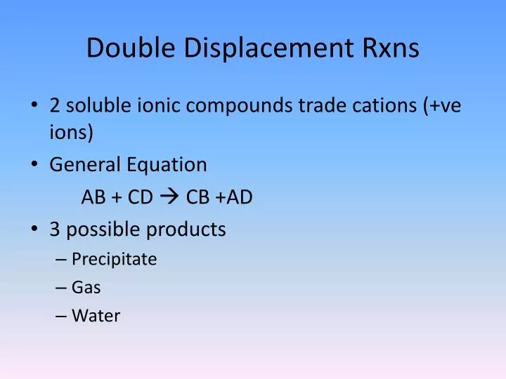 double displacement rxns