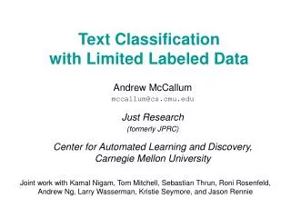 Text Classification with Limited Labeled Data