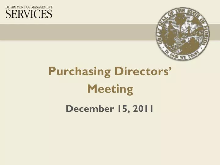 purchasing directors meeting december 15 2011