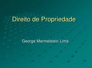 Direito de Propriedade