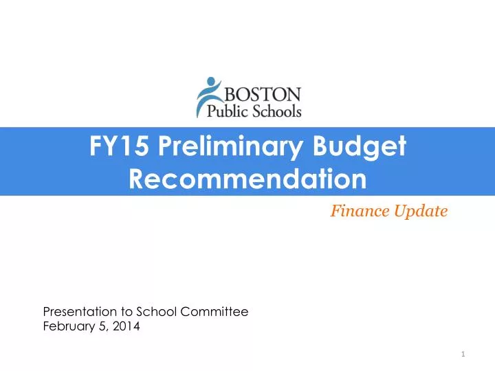 fy15 preliminary budget recommendation
