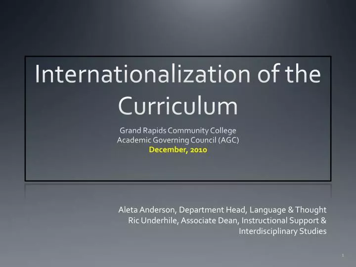 internationalization of the curriculum
