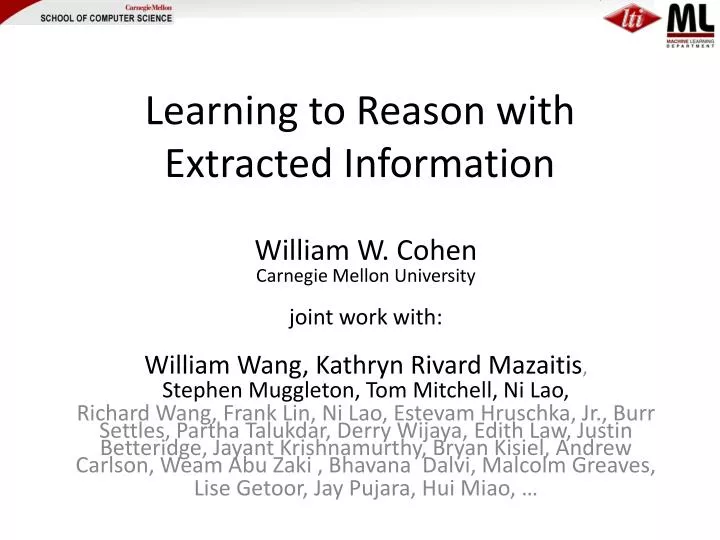 learning to reason with extracted information