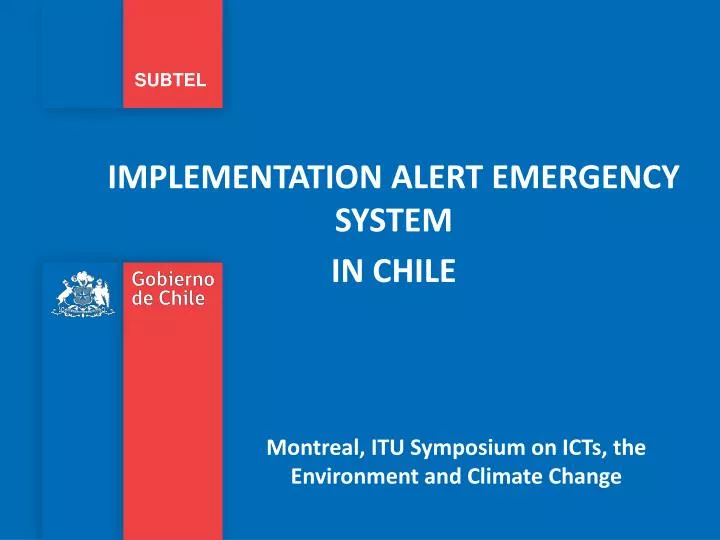 implementation alert emergency system in chile