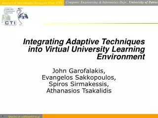 Integrating Adaptive Techniques into Virtual University Learning Environment