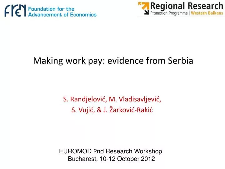 making work pay evidence from serbia