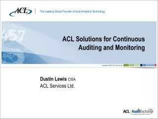 ACL Solutions for Continuous Auditing and Monitoring