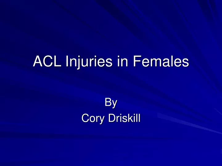 acl injuries in females