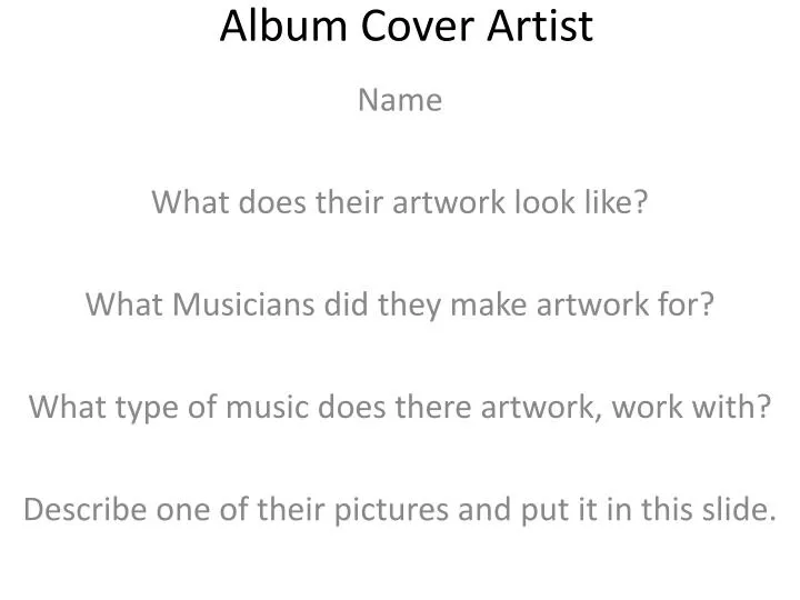 album cover artist