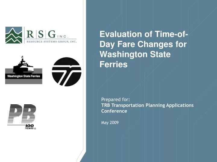 evaluation of time of day fare changes for washington state ferries