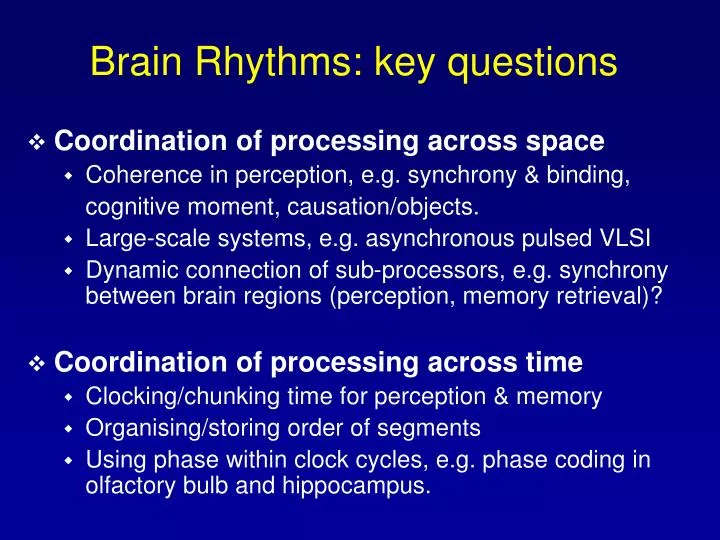 brain rhythms key questions