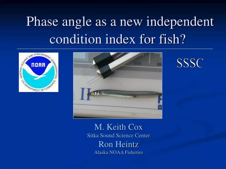 phase angle as a new independent condition index for fish