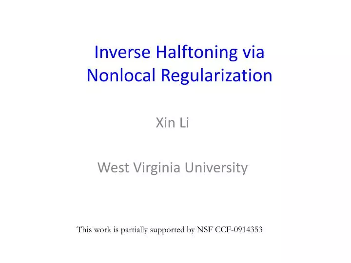 inverse halftoning via nonlocal regularization