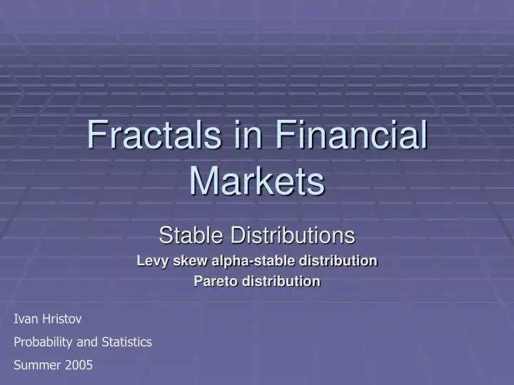 fractals in financial markets