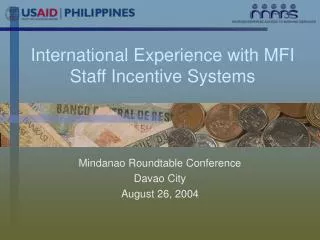 International Experience with MFI Staff Incentive Systems