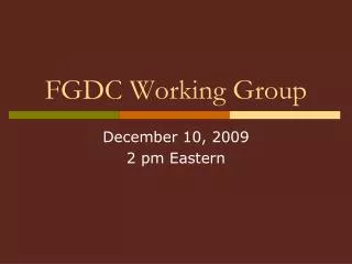 FGDC Working Group