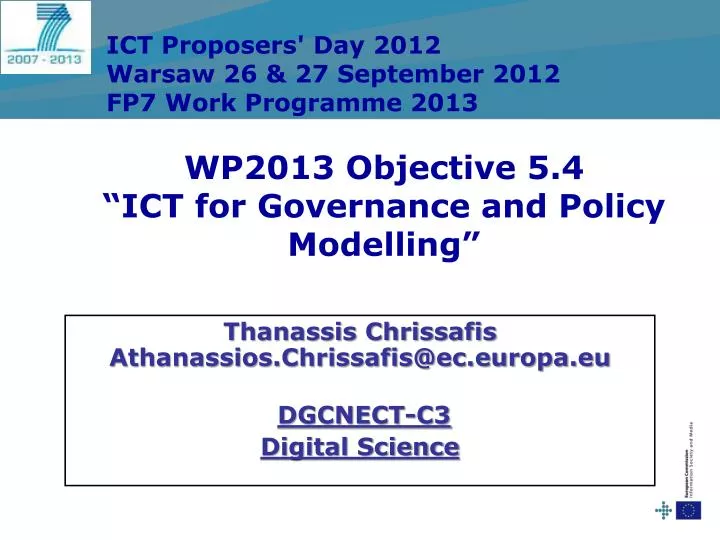 wp2013 objective 5 4 ict for governance and policy modelling