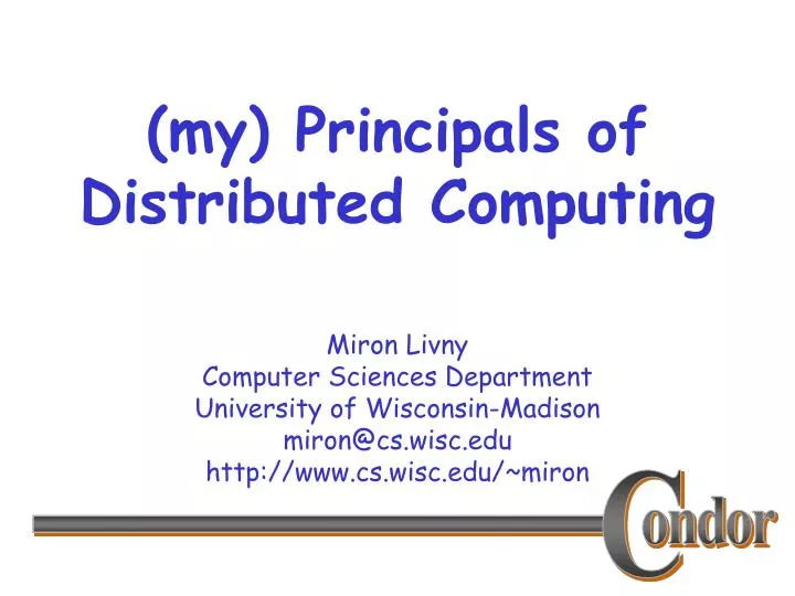 my principals of distributed computing