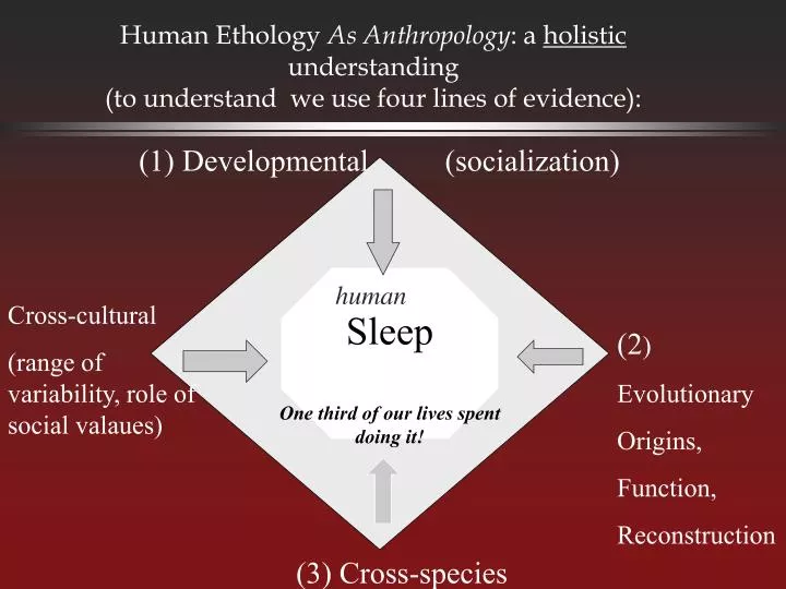 human ethology as anthropology a holistic understanding to understand we use four lines of evidence