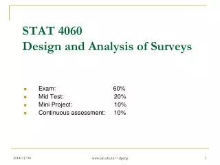 STAT 4060 Design and Analysis of Surveys