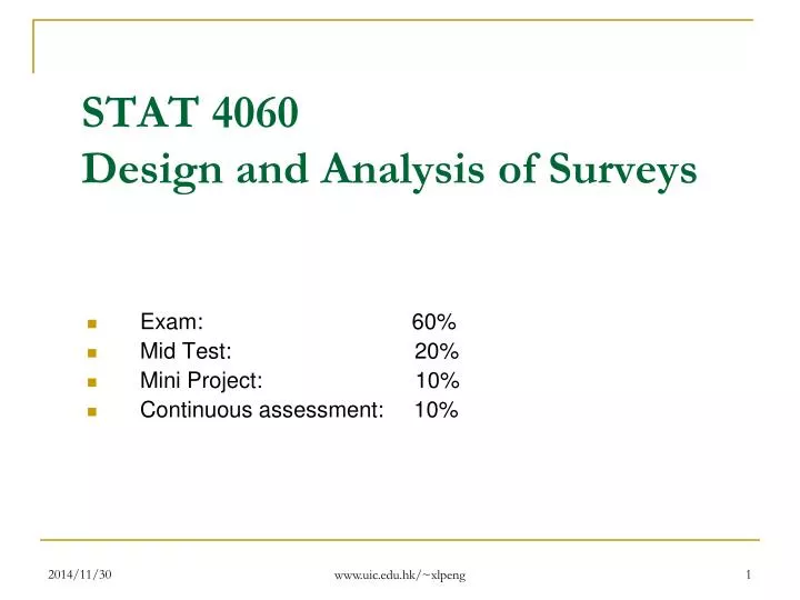 stat 4060 design and analysis of surveys