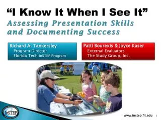 “I Know It When I See It” Assessing Presentation Skills and Documenting Success
