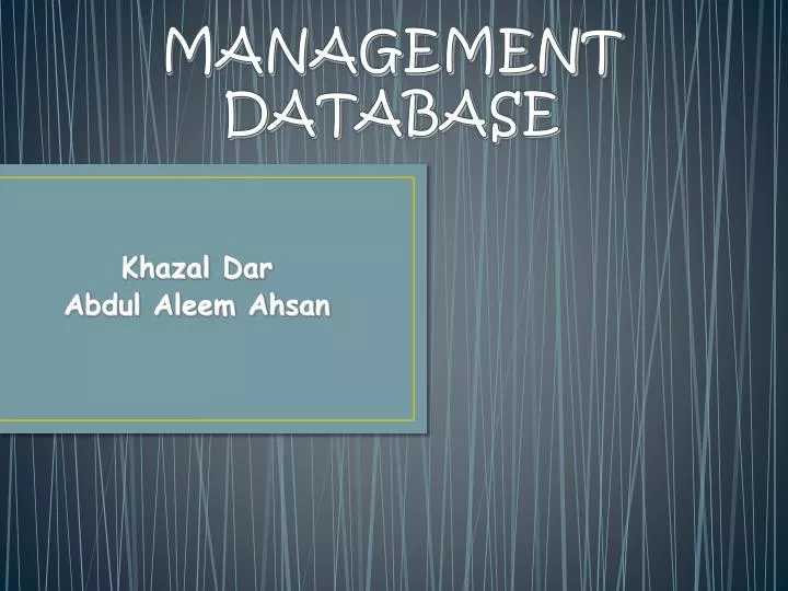 management database