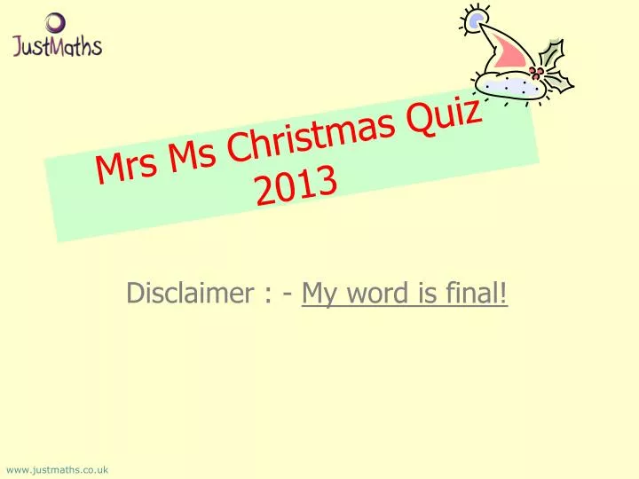 mrs ms christmas quiz 2013