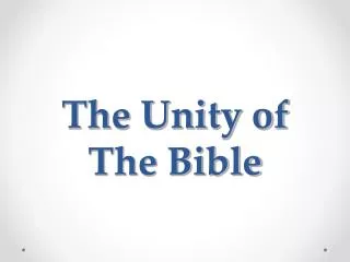 The Unity of The Bible