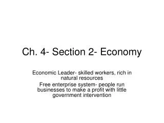 Ch. 4- Section 2- Economy