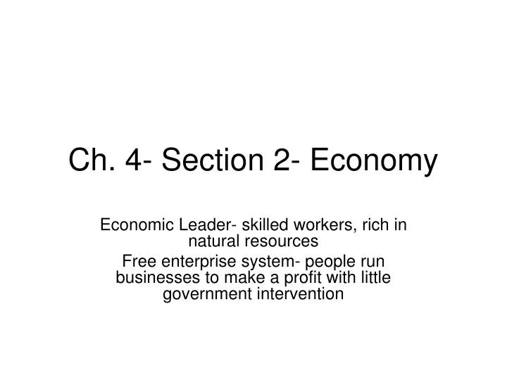 ch 4 section 2 economy