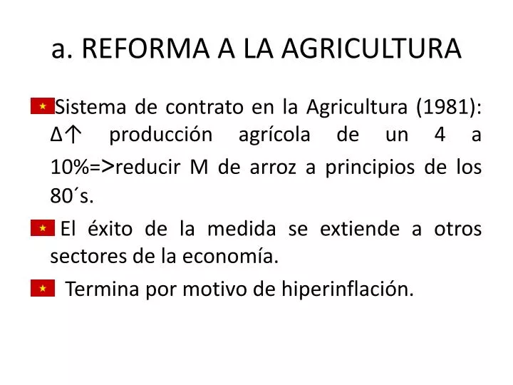 a reforma a la agricultura