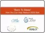 “Back To Sleep” How You Can Help Reduce SIDS Risk - slide 1