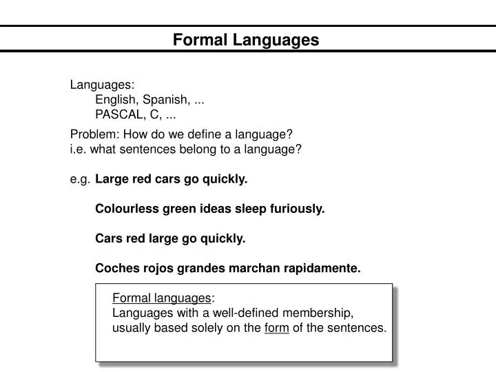 formal languages