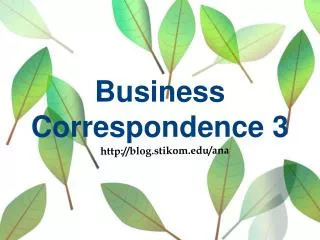 Business Correspondence 3