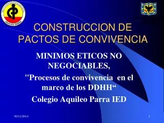 CONSTRUCCION DE PACTOS DE CONVIVENCIA