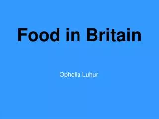 Food in Britain