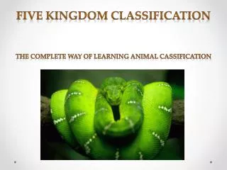 FIVE KINGDOM CLASSIFICATION THE COMPLETE WAY OF LEARNING ANIMAL CASSIFICATION