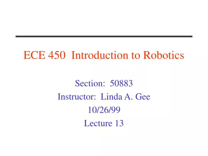 ece 450 introduction to robotics