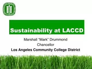 Sustainability at LACCD