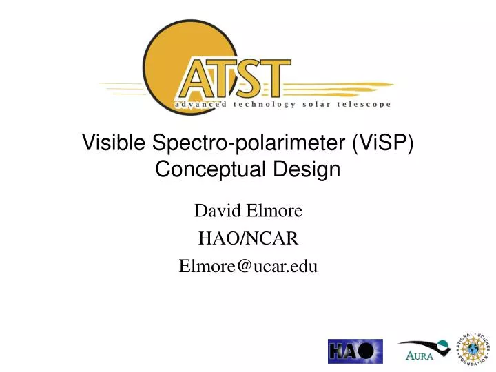 visible spectro polarimeter visp conceptual design