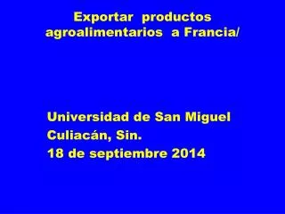 Exportar productos agroalimentarios a Francia/