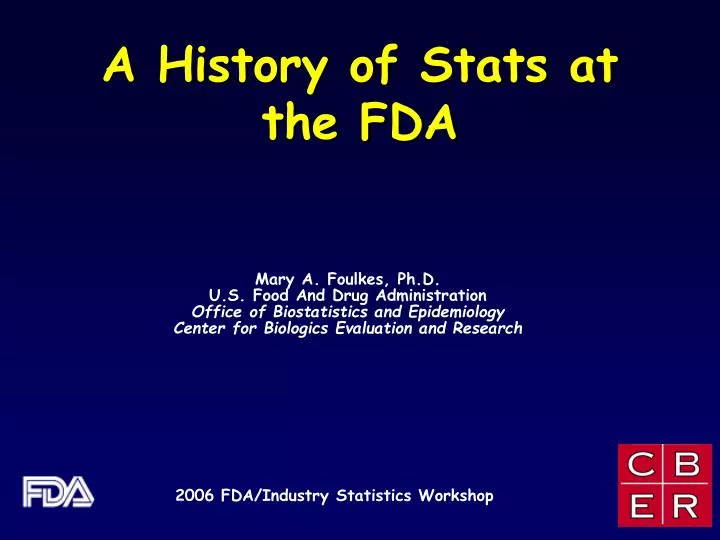 a history of stats at the fda